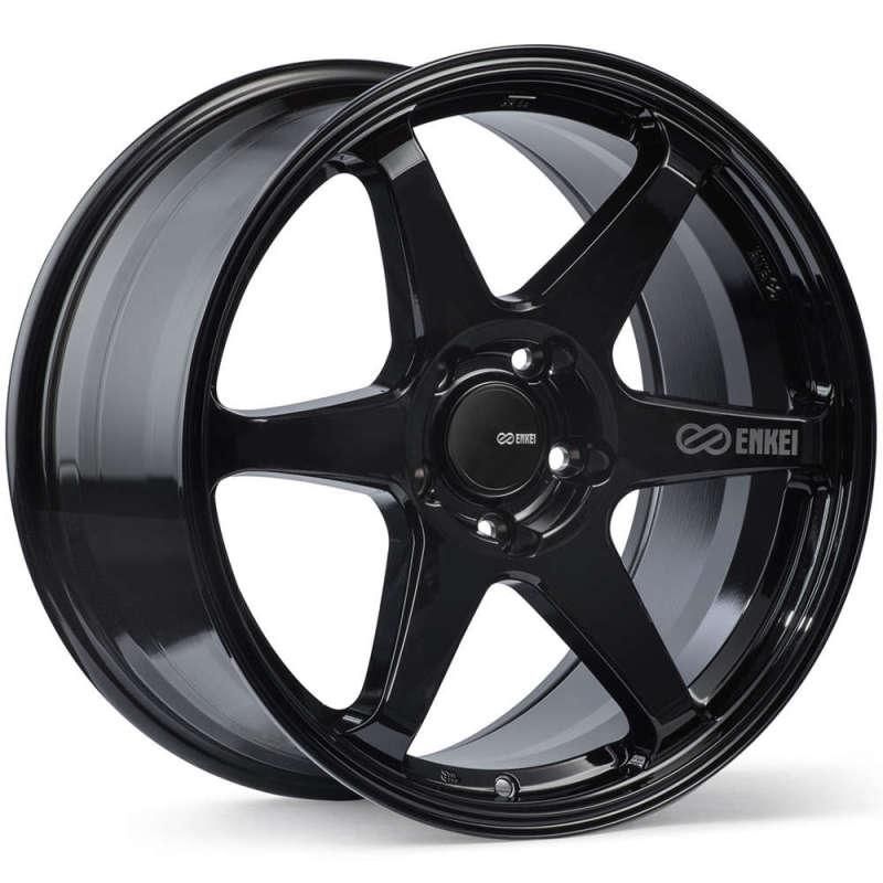 Enkei 539-880-4445BK - ENK539-880-4445BK - Enkei T6R 18x8 45mm Offset 5x112 Bolt Pattern 72.6 Bore Gloss Black Wheel - Shipped in Europe - Tuningsupply.com