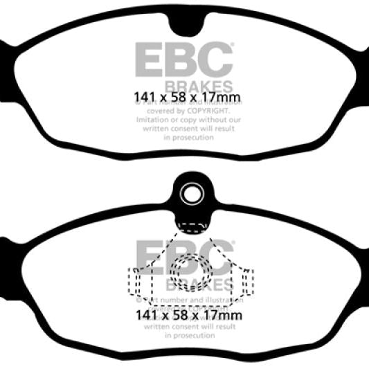 EBC DP31198C - EBCDP31198C - EBC 97-99 Aston Martin DB7 3.2 Supercharged Redstuff Rear Brake Pads - Shipped in Europe - Tuningsupply.com