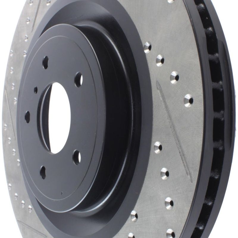 Stoptech 127.42100R - STO127.42100R - StopTech Infiniti G37 / Nissan 370Z SportStop Slotted & Drilled Front Right Rotor - Shipped in Europe - Tuningsupply.com