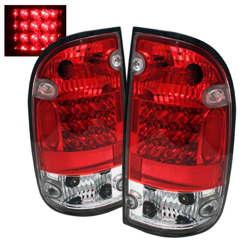 SPYDER 5007872 - SPY5007872 - Spyder Toyota Tacoma 01-04 LED Tail Lights Red Clear ALT-YD-TT01-LED-RC - Shipped in Europe - Tuningsupply.com