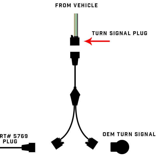 ORACLE Lighting 5851-504 - ORL5851-504 - Oracle Wrangler JK Switchback Turn Signal Y Splitter Adapter (Single) - Shipped in Europe - Tuningsupply.com