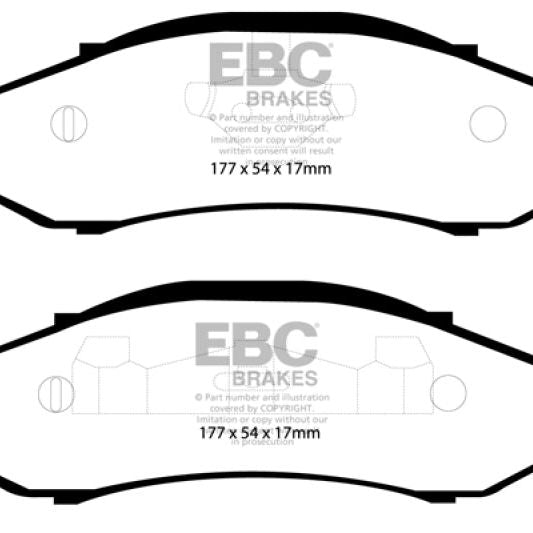 EBC DP41255R - EBCDP41255R - EBC 97-99 Jeep Cherokee 2.5 82mm High Rotors Yellowstuff Front Brake Pads - Shipped in Europe - Tuningsupply.com