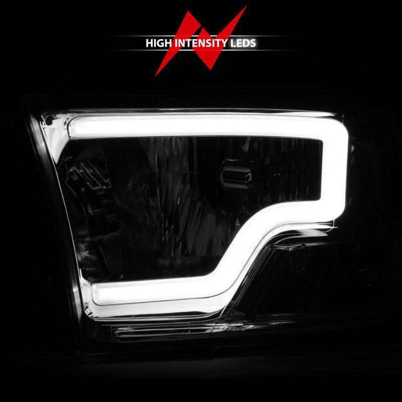 ANZO 111516 - ANZ111516 - ANZO 2009-2018 Dodge Ram 1500/ 2500/ 3500 Crystal Headlights w/ Light Bar Chrome Housing - Shipped in Europe - Tuningsupply.com