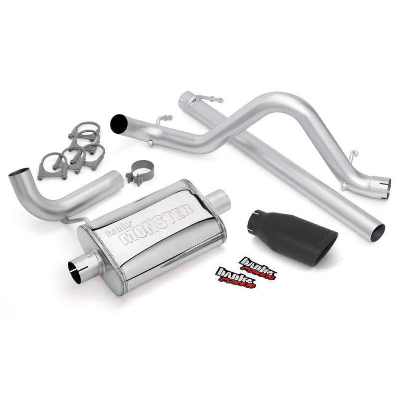 Banks Power 51321-B - GBE51321-B - Banks Power 07-11 Jeep 3.8L Wrangler - 2dr Monster Exhaust System - SS Single Exhaust w/ Black Tip - Shipped in Europe - Tuningsupply.com