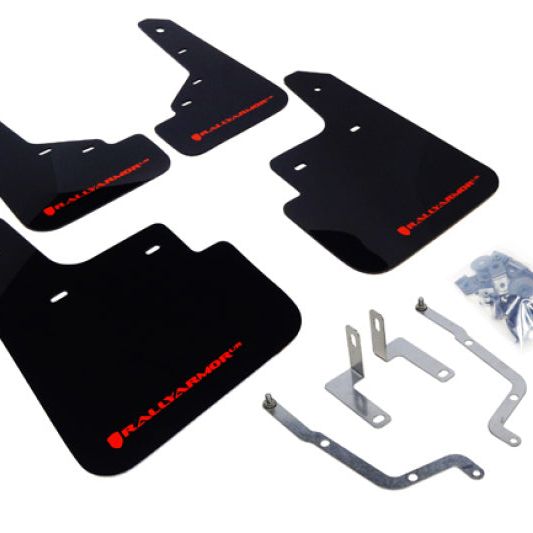 Rally Armor MF31-UR-BLK/RD - RALMF31-UR-BLK/RD - Rally Armor 14-18 Mazda3 Black UR Mud Flap w/Red Logo - Shipped in Europe - Tuningsupply.com