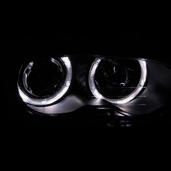 ANZO 121015 - ANZ121015 - ANZO 1999-2001 BMW 3 Series E46 Projector Headlights w/ Halo Black - Shipped in Europe - Tuningsupply.com