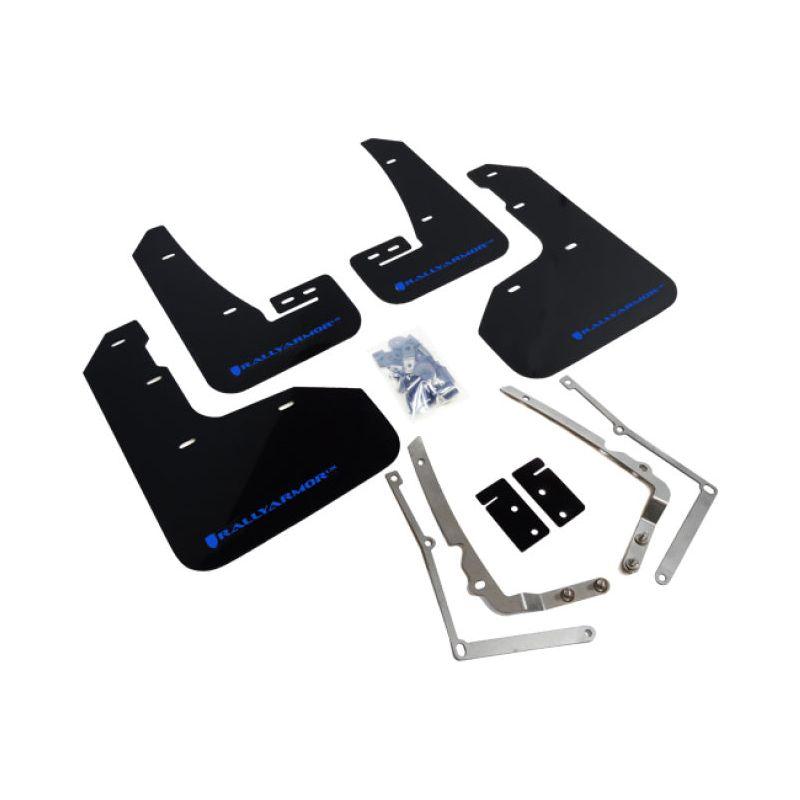 Rally Armor MF40-UR-BLK/BL - RALMF40-UR-BLK/BL - Rally Armor 15-17.5 MKVII VW Golf R Black UR Mud Flap w/Blue Logo - Shipped in Europe - Tuningsupply.com
