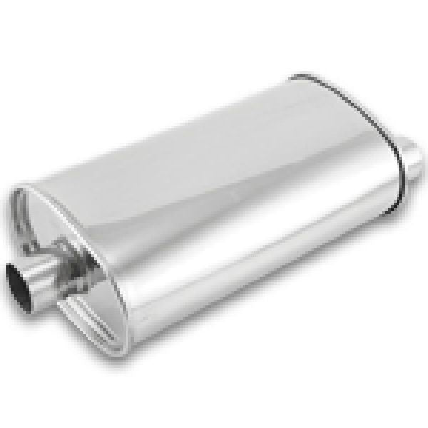 Vibrant 1104 - VIB1104 - Vibrant StreetPower Oval Muffler - 2in Inlet/Dual Outlet (Center In - Offset Out) - Shipped in Europe - Tuningsupply.com