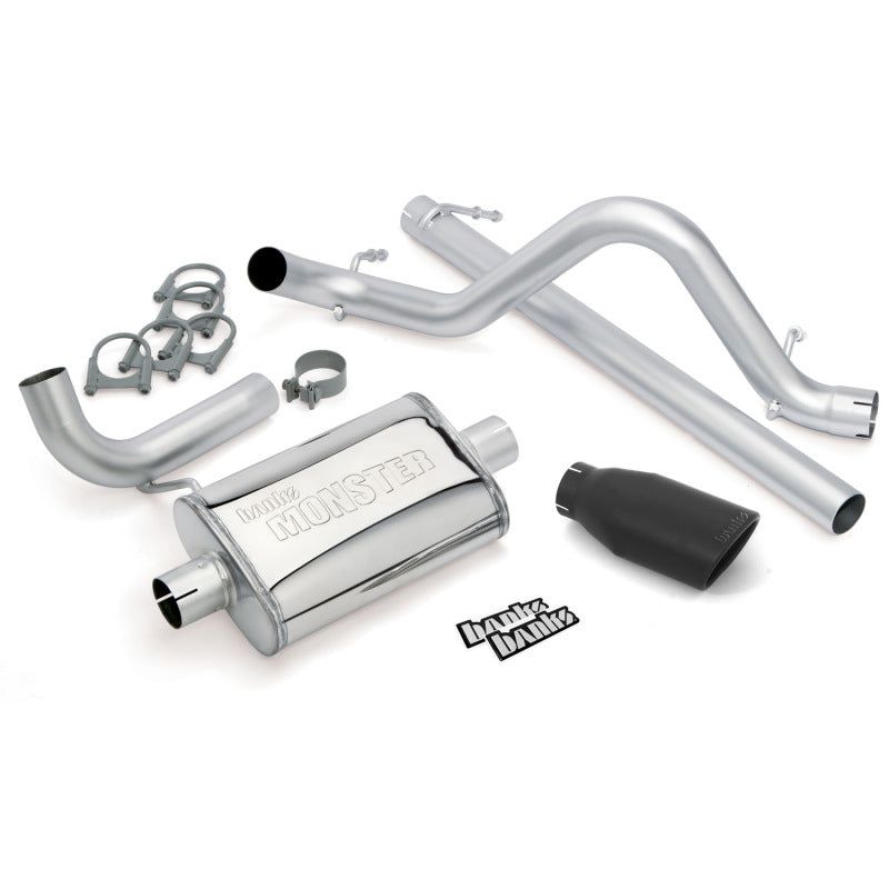 Banks Power 51321-B - GBE51321-B - Banks Power 07-11 Jeep 3.8L Wrangler - 2dr Monster Exhaust System - SS Single Exhaust w/ Black Tip - Shipped in Europe - Tuningsupply.com