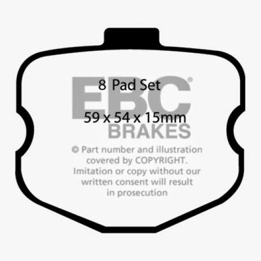 EBC DP31771/4C - EBCDP31771/4C - EBC 10-13 Chevrolet Corvette (C6) 6.2 Grand Sport Redstuff Rear Brake Pads - Shipped in Europe - Tuningsupply.com