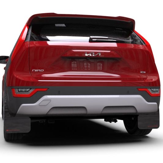 Rally Armor MF21-UR-BLK-DGRY - RALMF21-UR-BLK-DGRY - Rally Armor 23-25 Kia Niro SG2 Black UR Mud Flap Dark Grey Logo - Shipped in Europe - Tuningsupply.com