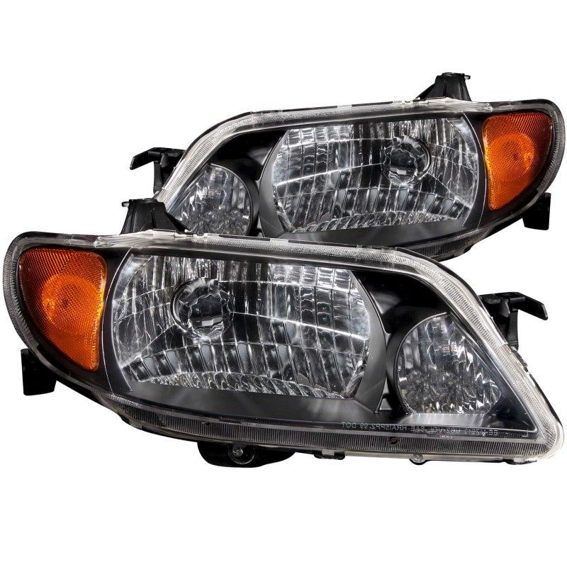 ANZO 121107 - ANZ121107 - ANZO 2001-2003 Mazda Protege Crystal Headlights Black - Shipped in Europe - Tuningsupply.com
