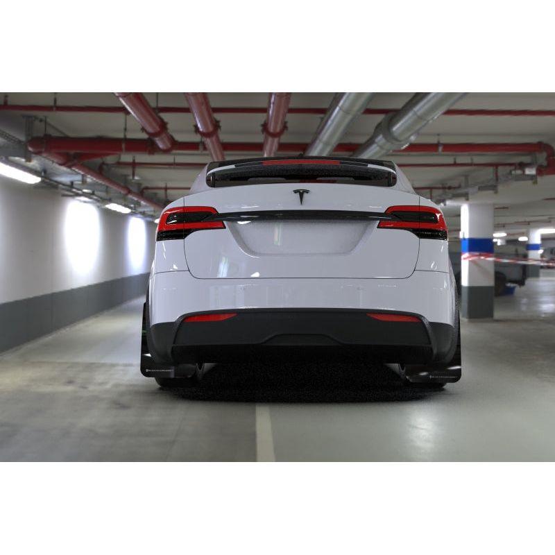 Rally Armor MF102-UR-BLK/MBK - RALMF102-UR-BLK/MBK - Rally Armor 22-26 Tesla Model X Black UR Mud Flap - Metallic Black Logo - Shipped in Europe - Tuningsupply.com