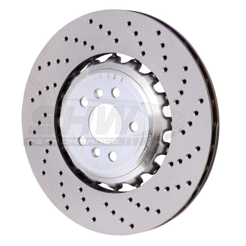 SHW Performance BRR42504 - SHWBRR42504 - SHW 18-21 BMW M5 4.4L Right Rear Cross-Drilled Lightweight Brake Rotor (34217991104) - Shipped in Europe - Tuningsupply.com