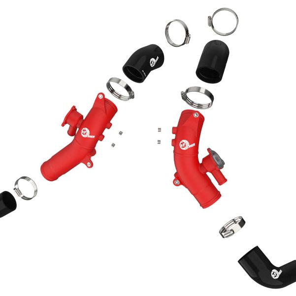aFe 46-20558-R - AFE46-20558-R - aFe 2022 Toyota Land Cruiser (J300) V6-3.5L (tt) BladeRunner 2.5in Aluminum Hot Charge Pipe - Red - Shipped in Europe - Tuningsupply.com