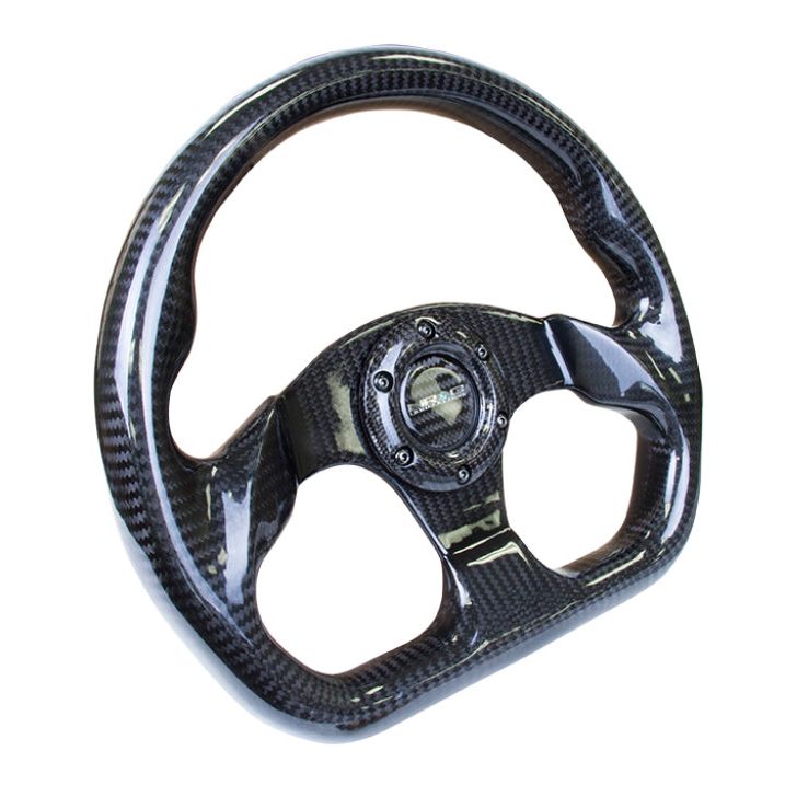 NRG ST-009CF/BK - NRGST-009CF/BK - NRG Carbon Fiber Steering Wheel (320mm) Flat Bottom w/Shiny Black Carbon - Shipped in Europe - Tuningsupply.com
