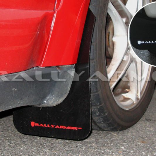 Rally Armor MF4-UR-BLK/WH - RALMF4-UR-BLK/WH - Rally Armor 05-09 Subaru Legacy / Outback Black UR Mud Flap w/White Logo - Shipped in Europe - Tuningsupply.com