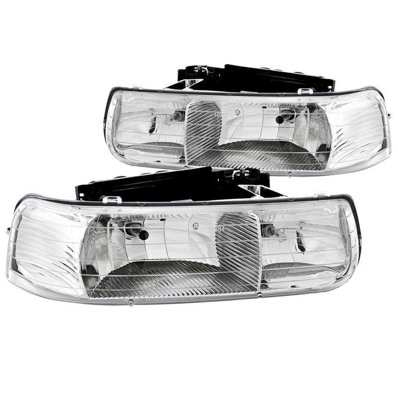 ANZO 111011 - ANZ111011 - ANZO 1999-2002 Chevrolet Silverado 1500 Crystal Headlights Chrome - Shipped in Europe - Tuningsupply.com