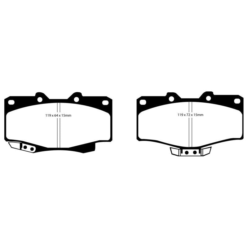 EBC DP4807R - EBCDP4807R - EBC 90-91 Toyota 4 Runner 2.4 Yellowstuff Front Brake Pads - Shipped in Europe - Tuningsupply.com
