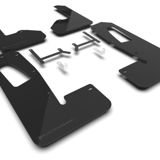 Rally Armor MF108-UR-BLK-MBK - RALMF108-UR-BLK-MBK - Rally Armor 22-25 Rivian R1S Black UR Mud Flap w/Metallic Black Logo - Shipped in Europe - Tuningsupply.com