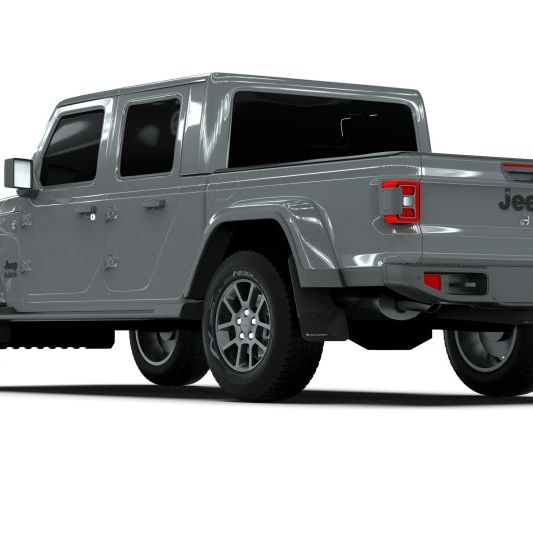 Rally Armor MF104-BLK-MBK - RALMF104-BLK-MBK - Rally Armor 19-25 Jeep JT Gladiator (Mojave/Rubicon) Black Mud Flap w/Metallic Black Logo - Shipped in Europe - Tuningsupply.com