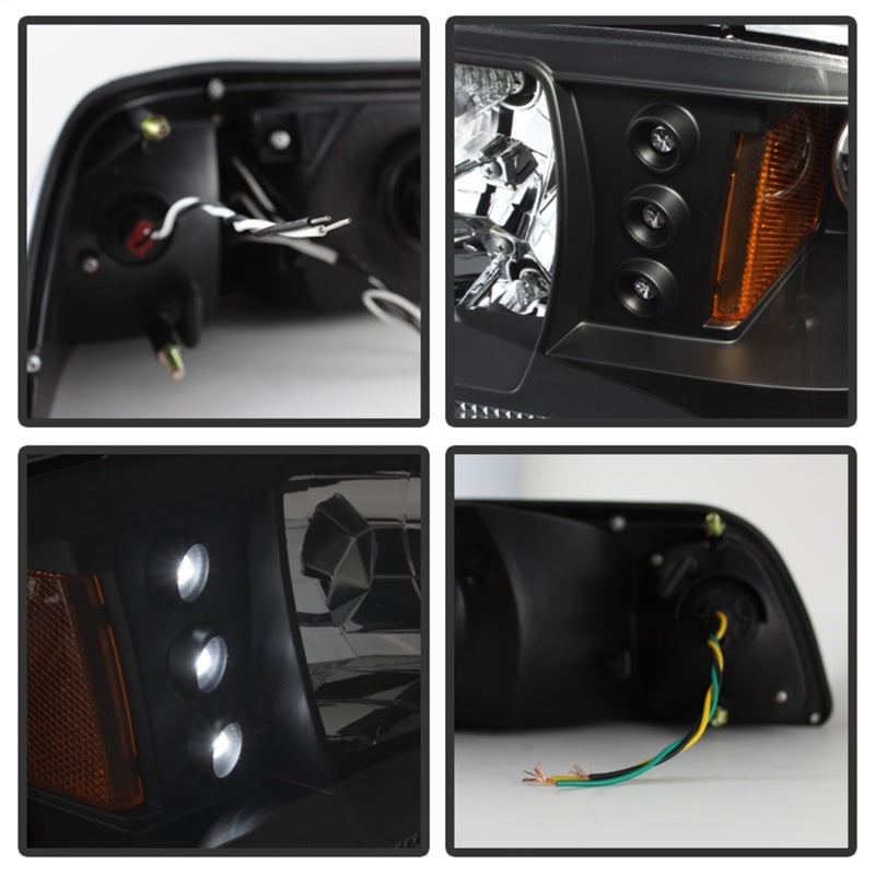 SPYDER 5012531 - SPY5012531 - Spyder Ford Mustang 87-93 1PC LED (Replaceable LEDs)Crystal Headlights Black HD-YD-FM87-1PC-LED-BK - Shipped in Europe - Tuningsupply.com