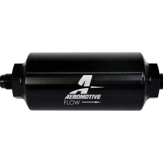 Aeromotive 12345 - AER12345 - Aeromotive In-Line Filter - (AN-6 Male) 10 Micron Microglass Element Bright Dip Black Finish - Shipped in Europe - Tuningsupply.com