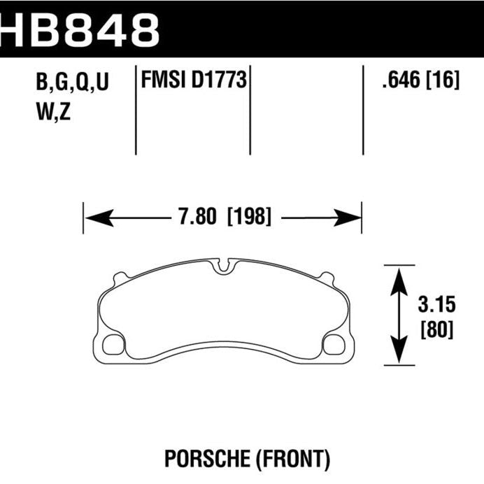 Hawk Performance KHB848Z.646 - HAWKHB848Z.646 - Hawk 14-19 Porsche 911 GT3/GT3 RS / 2016 Porsche Cayman GT4 PC Street Front Brake Pads - Shipped in Europe - Tuningsupply.com