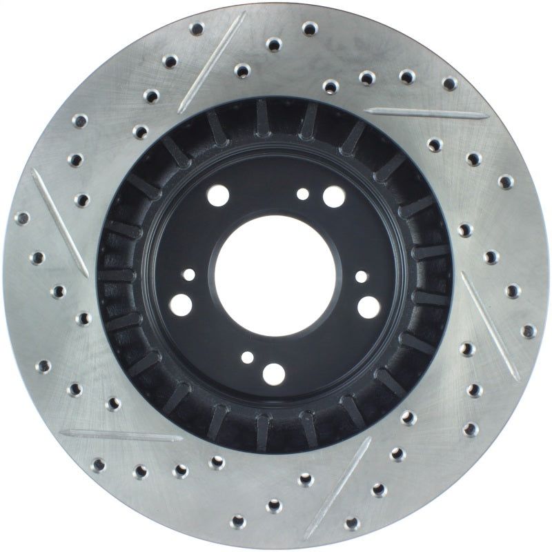 Stoptech 127.40048L - STO127.40048L - StopTech 00-09 S2000 Slotted & Drilled Left Front Rotor - Shipped in Europe - Tuningsupply.com