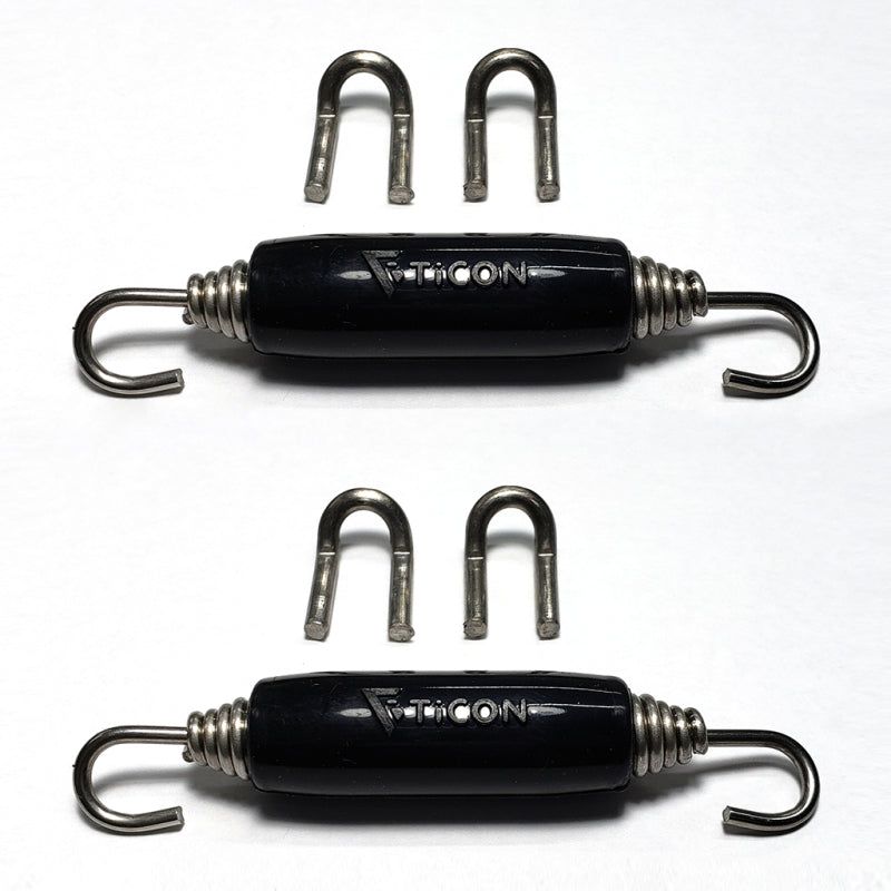 Stainless Bros 608-00215-1101 - STB608-00215-1101 - Stainless Bros Spring Tab Kit - 5 Pack SS304 (5 Springs 10 Hooks and 5 Black Silicone Sleeves) - Shipped in Europe - Tuningsupply.com