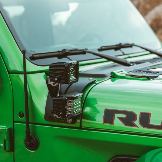 Rigid Industries 41658 - RIG41658 - Rigid Industries 2018 Jeep JL - Cowl Mount Tall Extension Arm Kit - Shipped in Europe - Tuningsupply.com