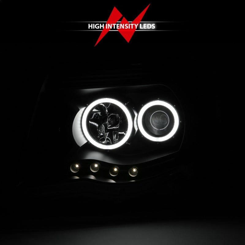 ANZO 121282 - ANZ121282 - ANZO 2005-2011 Toyota Tacoma Projector Headlights w/ Halo Black - Shipped in Europe - Tuningsupply.com