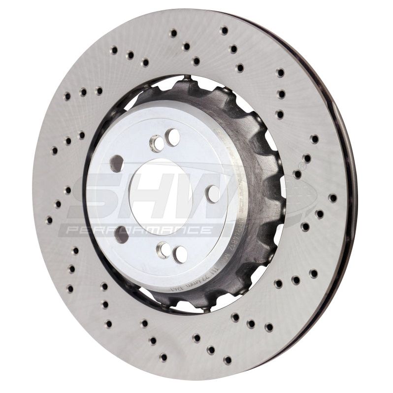 SHW Performance BRR44812 - SHWBRR44812 - SHW 15-18 BMW M3 3.0L Right Rear Cross-Drilled Lightweight Brake Rotor (34212284812) - Shipped in Europe - Tuningsupply.com