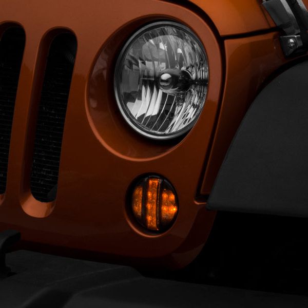 Raxiom J119943 - RAXJ119943 - Raxiom 07-18 Jeep Wrangler JK Axial Series LED Front Turn Signals (Smoked) - Shipped in Europe - Tuningsupply.com