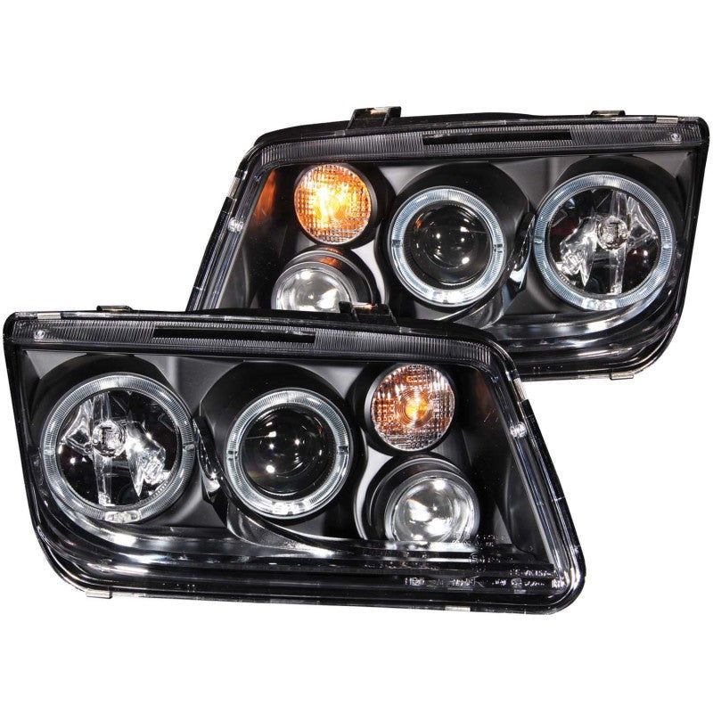 ANZO 121369 - ANZ121369 - ANZO 1999-2005 Volkswagen Jetta Projector Headlights w/ Halo Black (CCFL) - Shipped in Europe - Tuningsupply.com