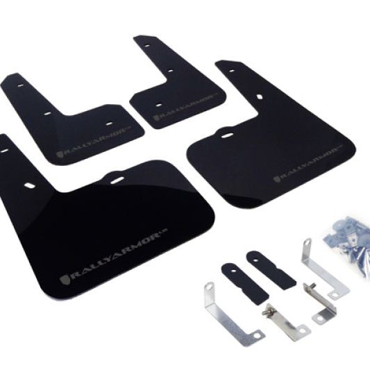 Rally Armor MF24-UR-BLK/GRY - RALMF24-UR-BLK/GRY - Rally Armor 12-18 Hyundai Veloster Black UR Mud Flap w/ Grey Logo - Shipped in Europe - Tuningsupply.com