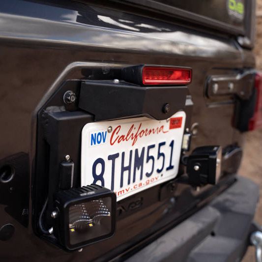 DV8 Offroad TSJL-03 - DVETSJL-03 - DV8 Offroad 18-22 Jeep Wrangler JL Spare Tire Delete Kit w/Light Mounts - Shipped in Europe - Tuningsupply.com