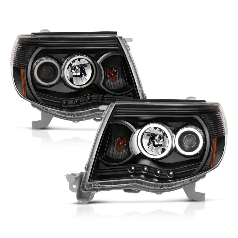ANZO 121282 - ANZ121282 - ANZO 2005-2011 Toyota Tacoma Projector Headlights w/ Halo Black - Shipped in Europe - Tuningsupply.com