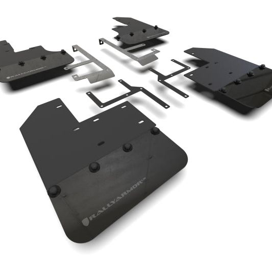 Rally Armor MF104-BLK-GRY - RALMF104-BLK-GRY - Rally Armor 19-25 Jeep JT Gladiator (Mojave/Rubicon) Black Mud Flap w/Grey Logo - Shipped in Europe - Tuningsupply.com