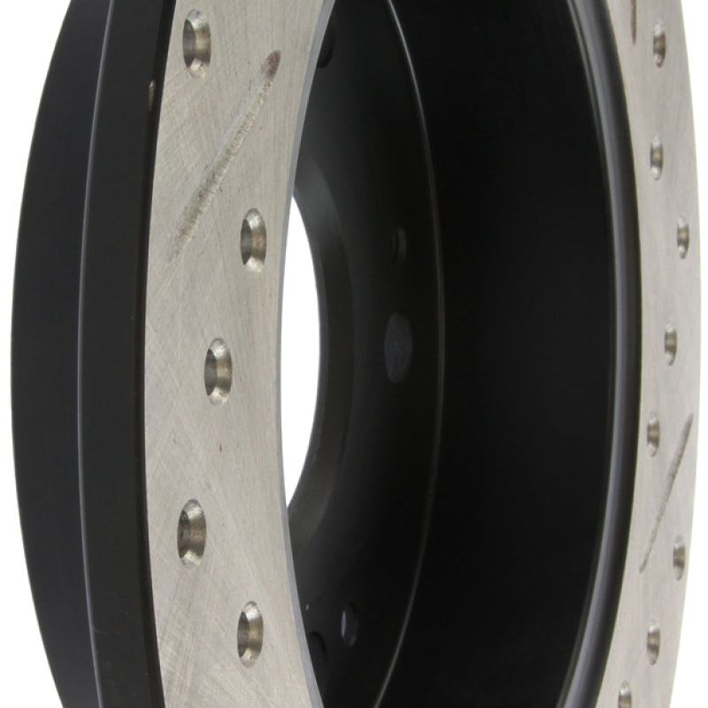 Stoptech 127.40040R - STO127.40040R - StopTech 06-09 Honda Civic Ex/Si Slotted & Drilled Right Rear Rotor - Shipped in Europe - Tuningsupply.com