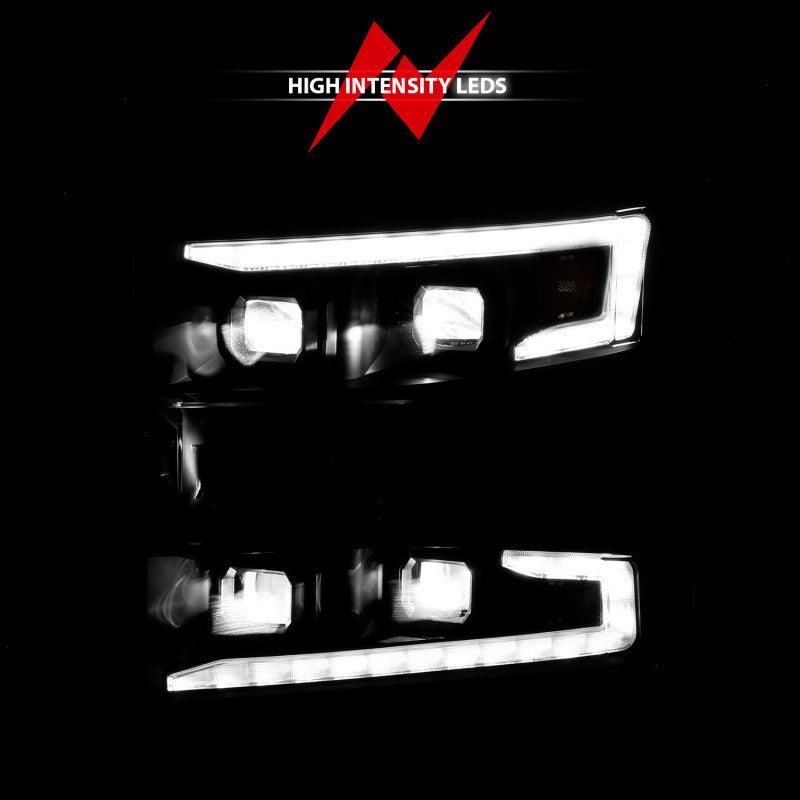 ANZO 111566-R - ANZ111566-R - ANZO 19-22 Chevrolet Silverado 1500 LED Proj HL w/Lgt Bar SwBk Seq. Blk w/In. Light - Passenger Side - Shipped in Europe - Tuningsupply.com