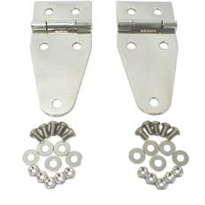 Rugged Ridge 11111.01 - RUG11111.01 - Rugged Ridge 76-95 Jeep CJ / Jeep Wrangler Stainless Steel Hood Hinges - Shipped in Europe - Tuningsupply.com