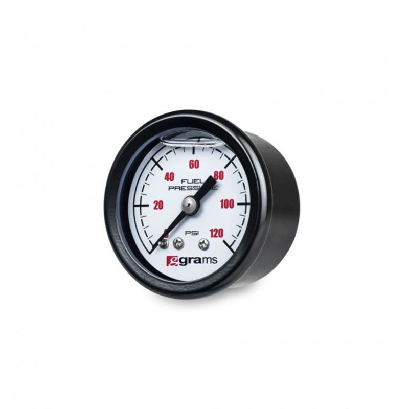 Grams Performance G2-99-1200W - GRPG2-99-1200W - Grams Performance Universal 0-120 PSI Fuel Pressure Gauge - White Face - Shipped in Europe - Tuningsupply.com