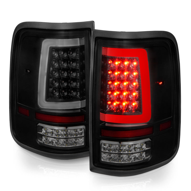 ANZO 311343 - ANZ311343 - ANZO 2004-2006 Ford F-150 LED Tail Lights w/ Light Bar Black Housing Smoke Lens - Shipped in Europe - Tuningsupply.com