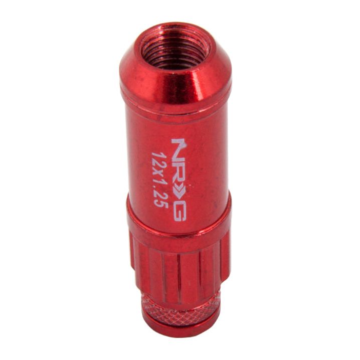 NRG LN-LS710RD-21 - NRGLN-LS710RD-21 - NRG 700 Series M12 X 1.25 Steel Lug Nut w/Dust Cap Cover Set 21 Pc w/Locks & Lock Socket - Red - Shipped in Europe - Tuningsupply.com