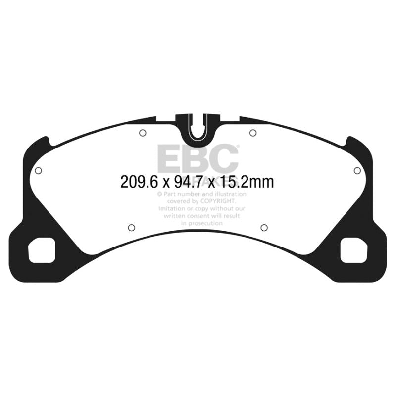 EBC DP42203R - EBCDP42203R - EBC 14+ Porsche Macan (Cast Iron Rotors only) 3.0 Twin Turbo Yellowstuff Front Brake Pads - Shipped in Europe - Tuningsupply.com