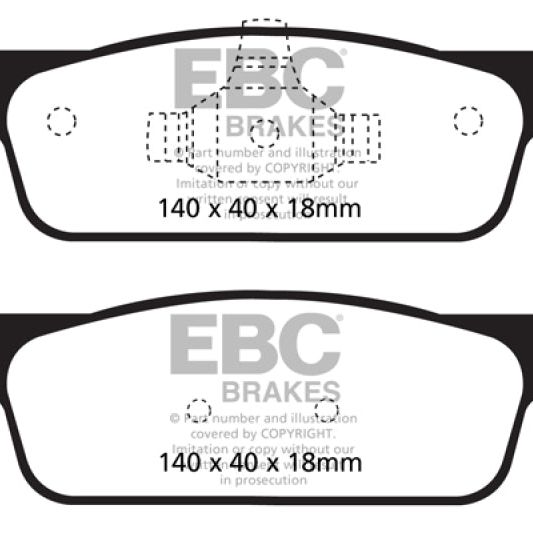 EBC DP22146 - EBCDP22146 - EBC 2016-2017 Smart Fortwo 0.9L Turbo Greenstuff Front Brake Pads - Shipped in Europe - Tuningsupply.com