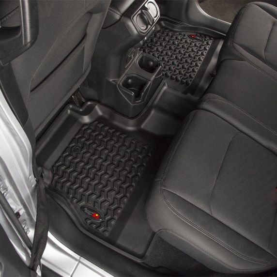 Rugged Ridge 12988.05 - RUG12988.05 - Rugged Ridge Floor Liner Front/Rear/Cargo Black 18-21 Jeep Wrangler JL 4 Dr (Excl. 4XE Models) - Shipped in Europe - Tuningsupply.com