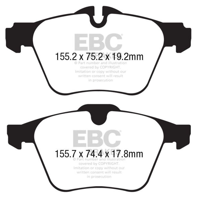 EBC DP32189C - EBCDP32189C - EBC 13+ Jaguar F-Type (Cast Iron Rotors Only) 3.0 Supercharged (340) Redstuff Front Brake Pads - Shipped in Europe - Tuningsupply.com
