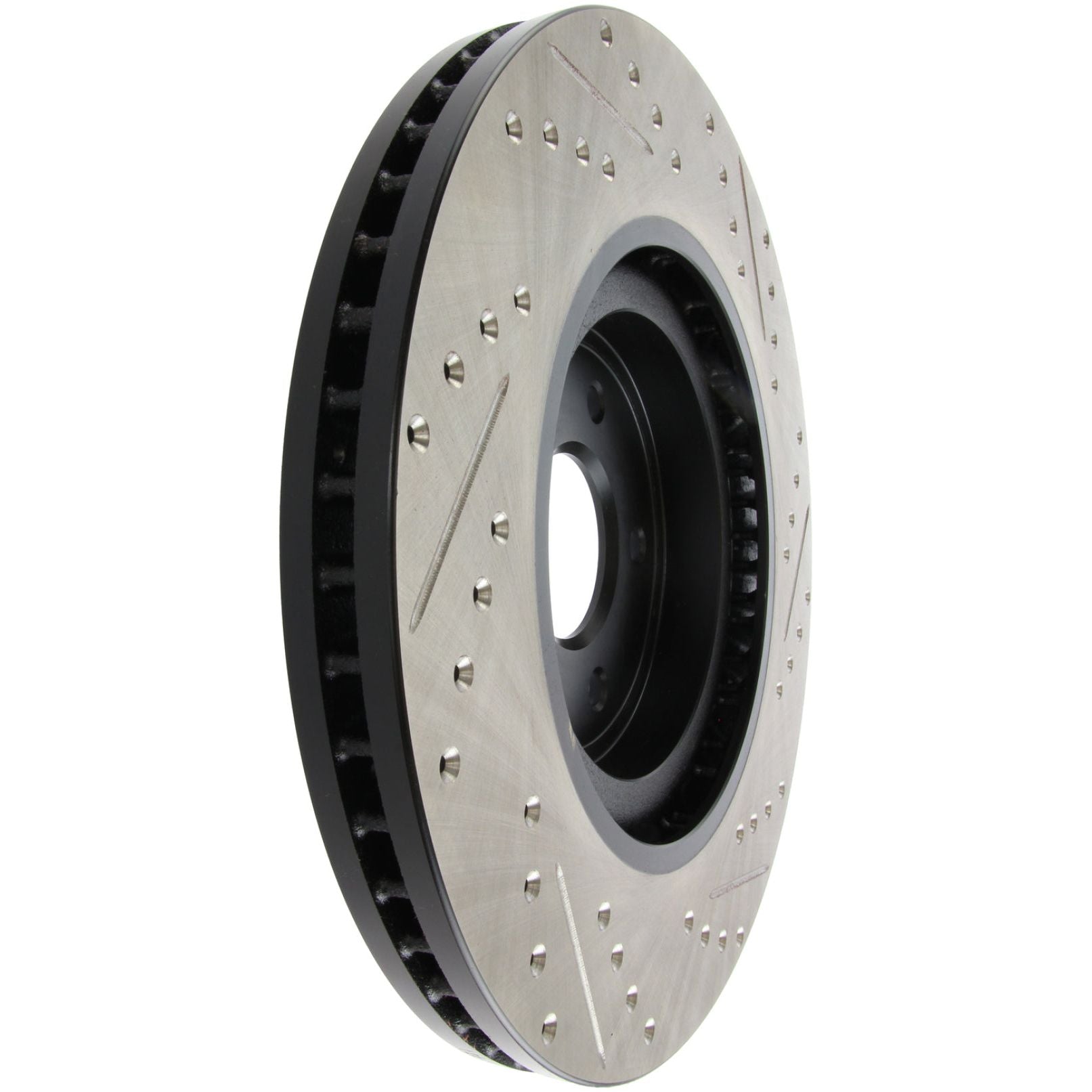 Stoptech 127.42100R - STO127.42100R - StopTech Infiniti G37 / Nissan 370Z SportStop Slotted & Drilled Front Right Rotor - Shipped in Europe - Tuningsupply.com